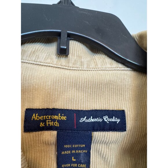 Abercrombie & Fitch Womens Corduroy Tan Button-Up Jacket Large - Picture 3 of 4